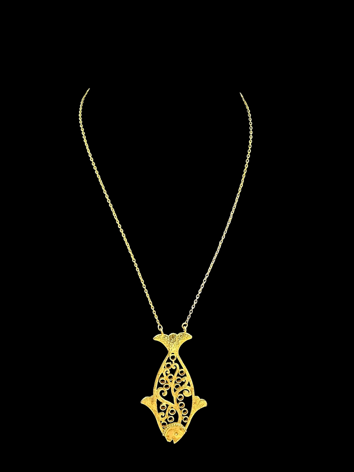Awesome Handcrafted Gold plated Fish Designer Light weight Chain Pendant Necklace