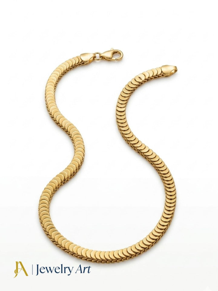 fine gold plated snake chain elegant unisex necklace everyday wear
