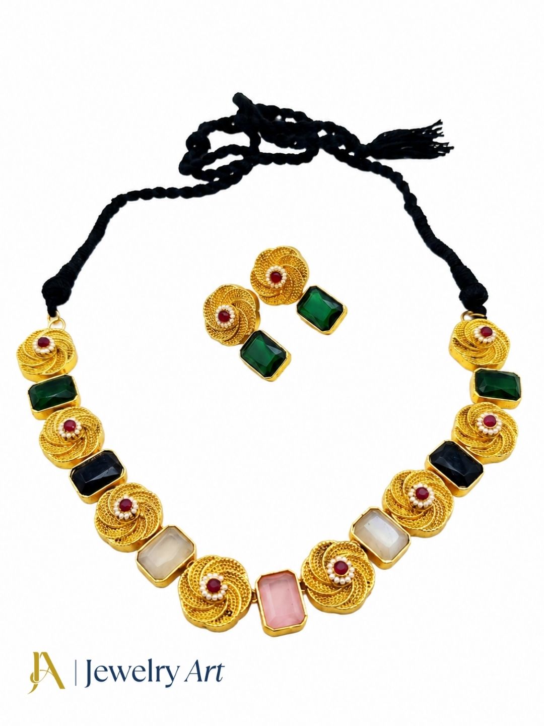 Fashion-forward Monalisa stone necklace set for women
