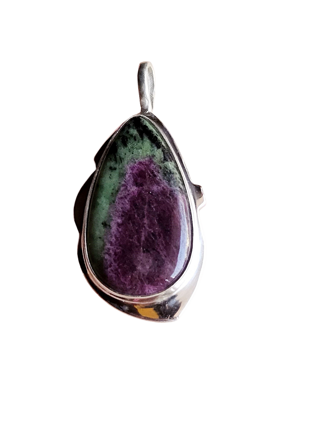 Stylish Ruby Zoisite Gemstone Pendant for Men – Silver Plated GS Handmade Designer Pendant