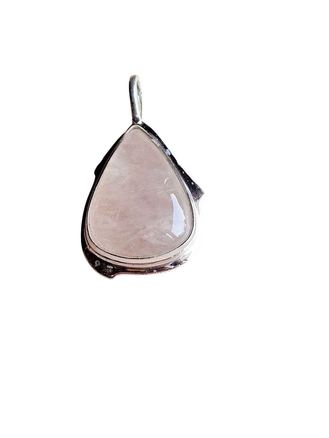 Natural Rose Quartz Gemstone Pendant for Men – Silver Plated GS Handmade Designer Pendant
