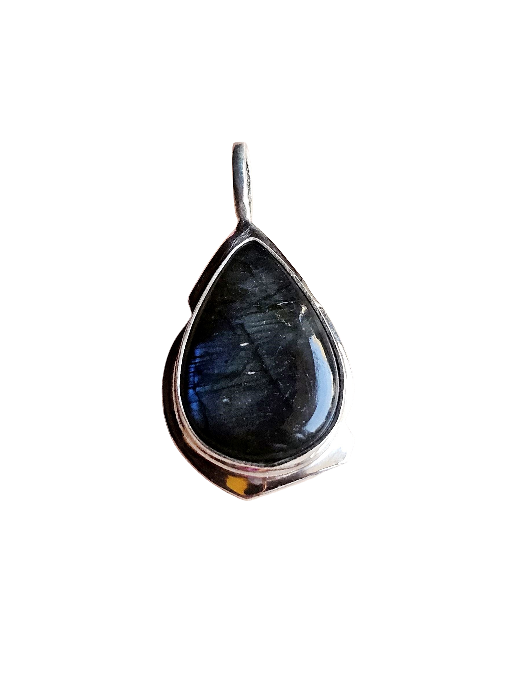 Natural Labradorite Gemstone Pendant for Men – Silver Plated GS Handmade Designer Pendant