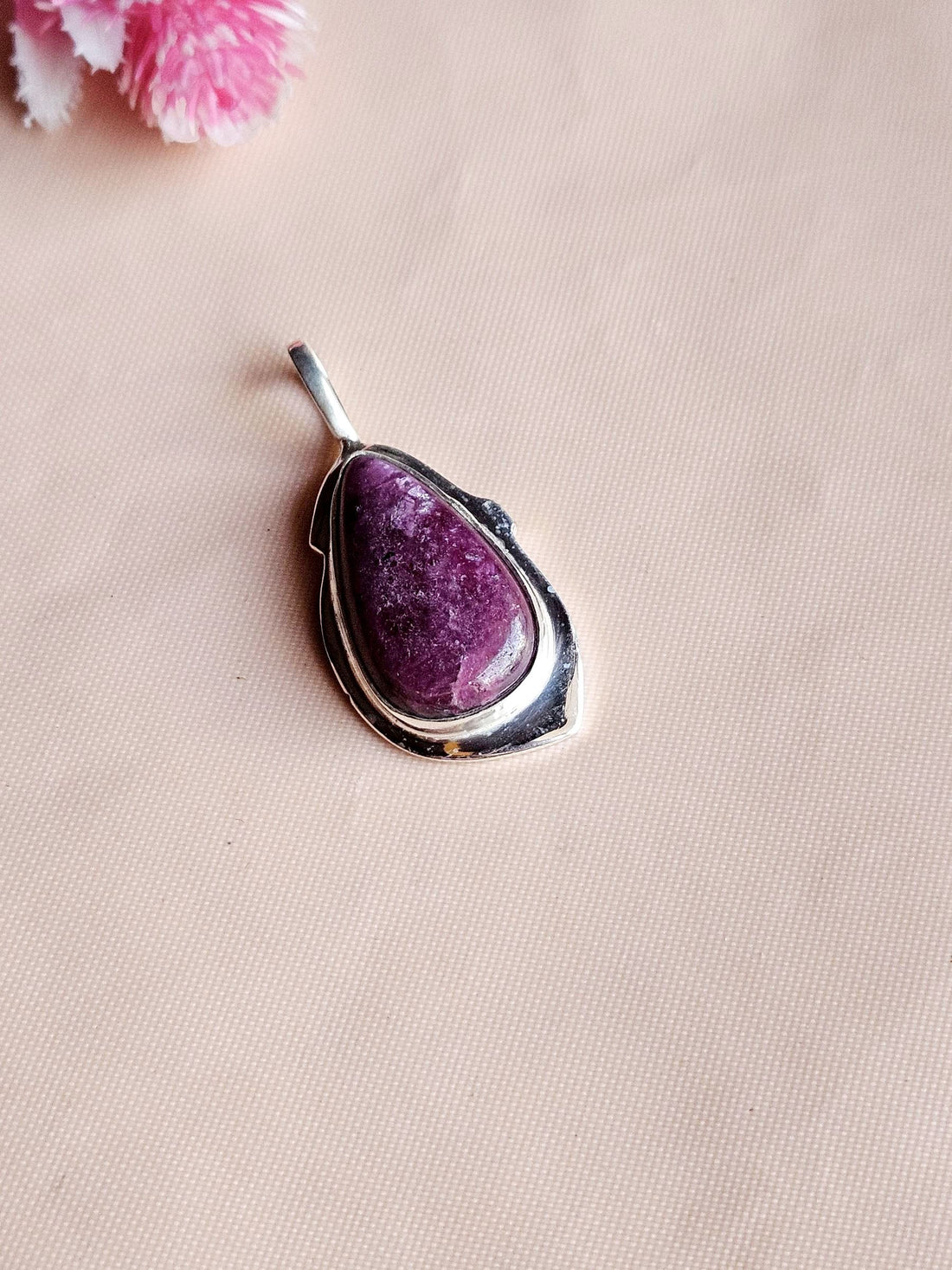 Natural Jasper Gemstone Pendant for Men – Silver Plated GS Handmade Designer Pendant