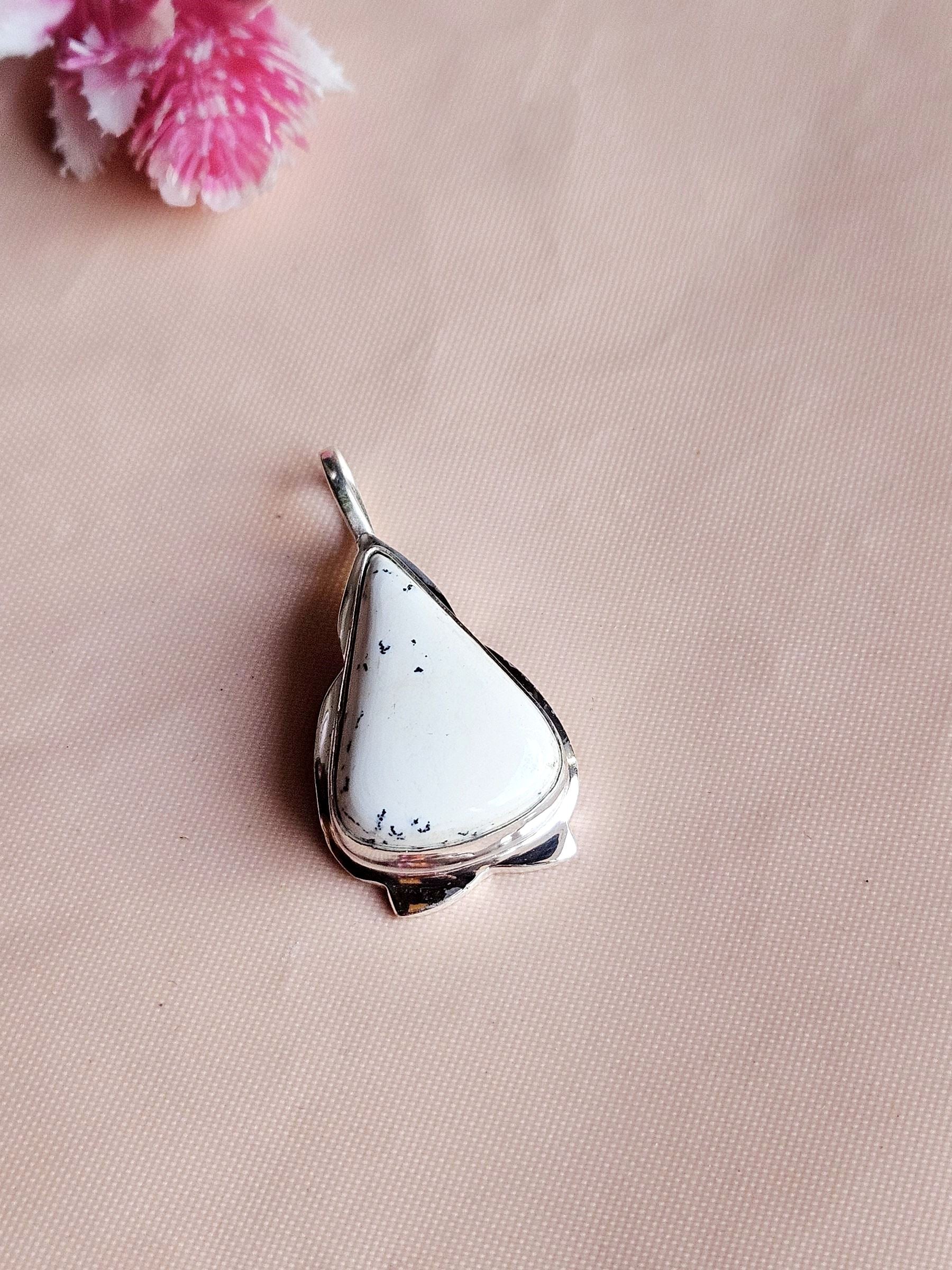 Stylish Dendrite Agate Gemstone Pendant for Men – Silver Plated GS Handmade Designer Pendant
