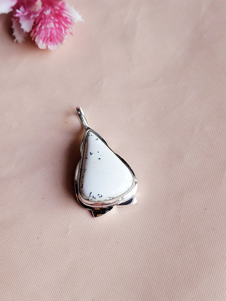 Stylish Dendrite Agate Gemstone Pendant for Men – Silver Plated GS Handmade Designer Pendant