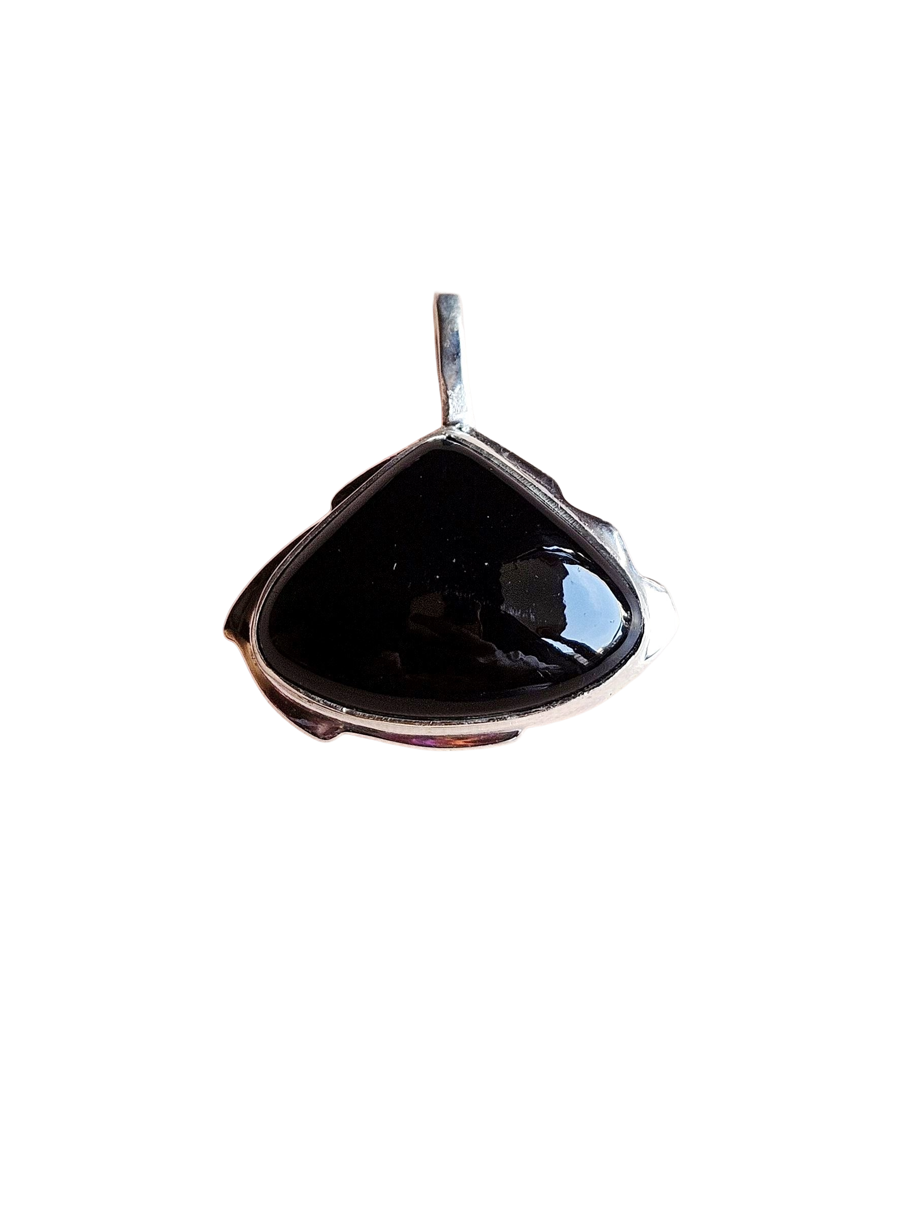 Natural Black Onyx Gemstone Pendant for Men – Silver Plated GS Handmade Designer Pendant