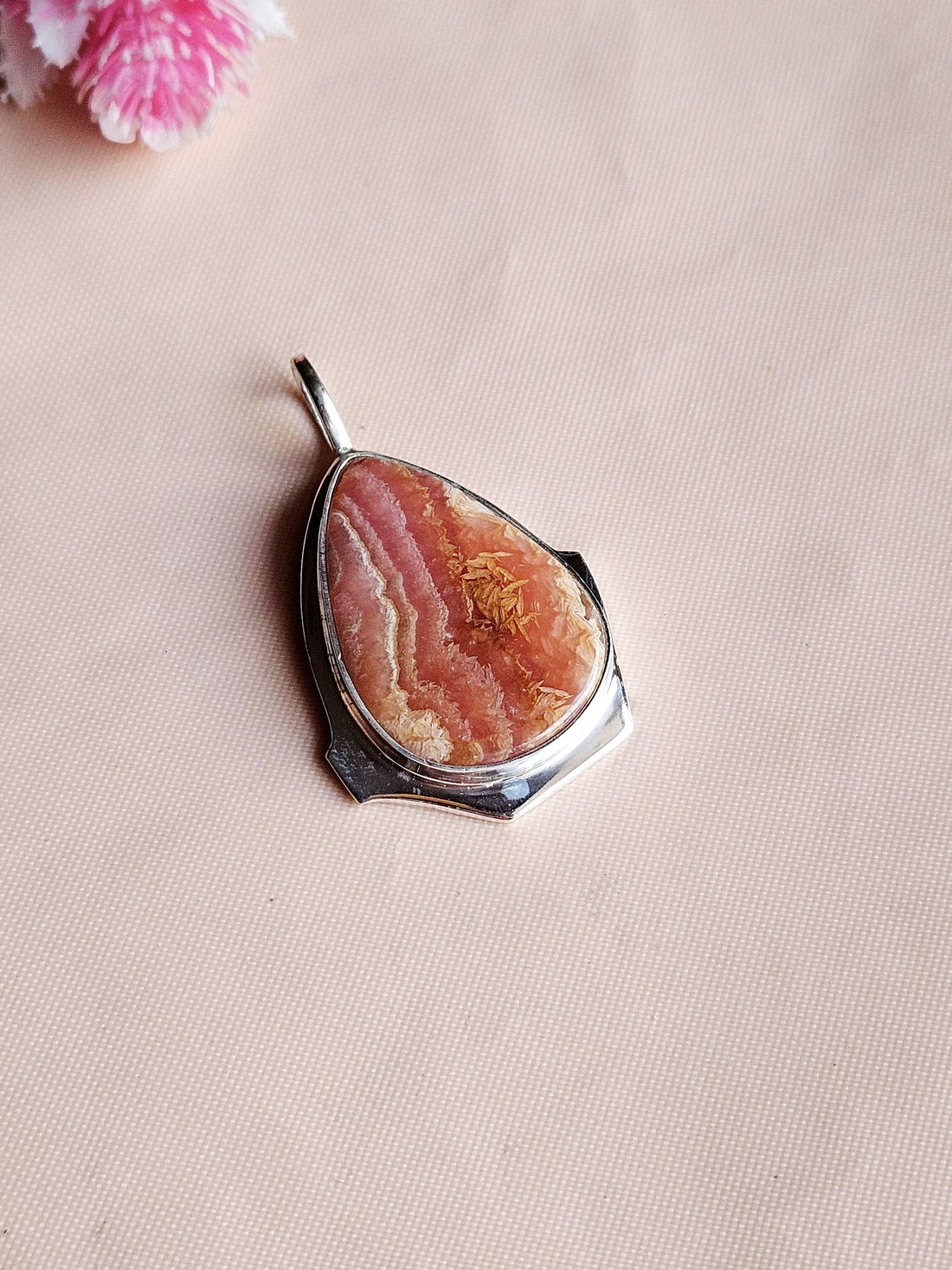Natural Jasper Gemstone Pendant for Men – Silver Plated GS Handmade Designer Pendant