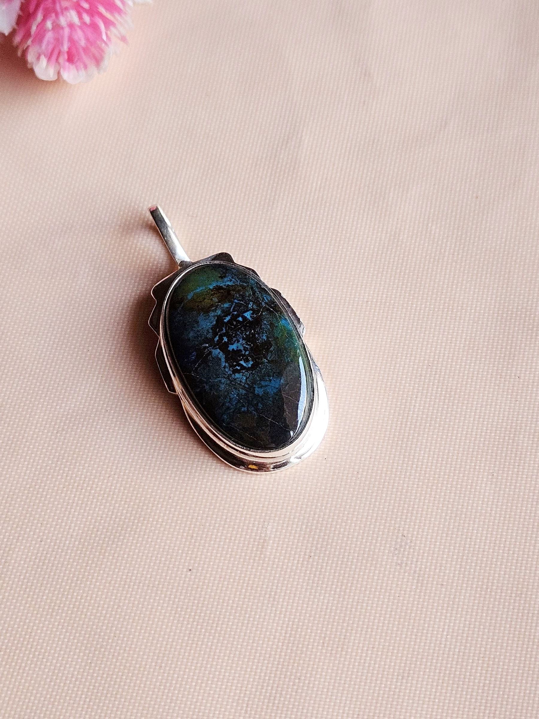 Stylish Pietersite Gemstone Pendant for Men – Silver Plated GS Handmade Designer Pendant