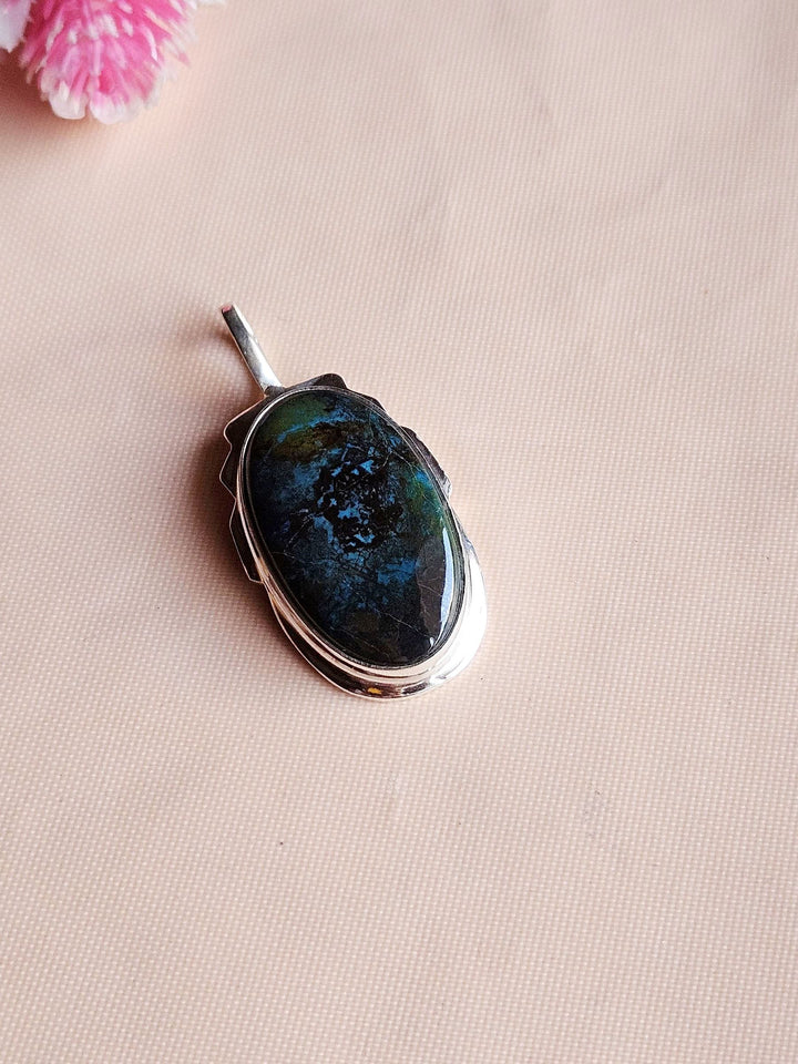 Stylish Pietersite Gemstone Pendant for Men – Silver Plated GS Handmade Designer Pendant