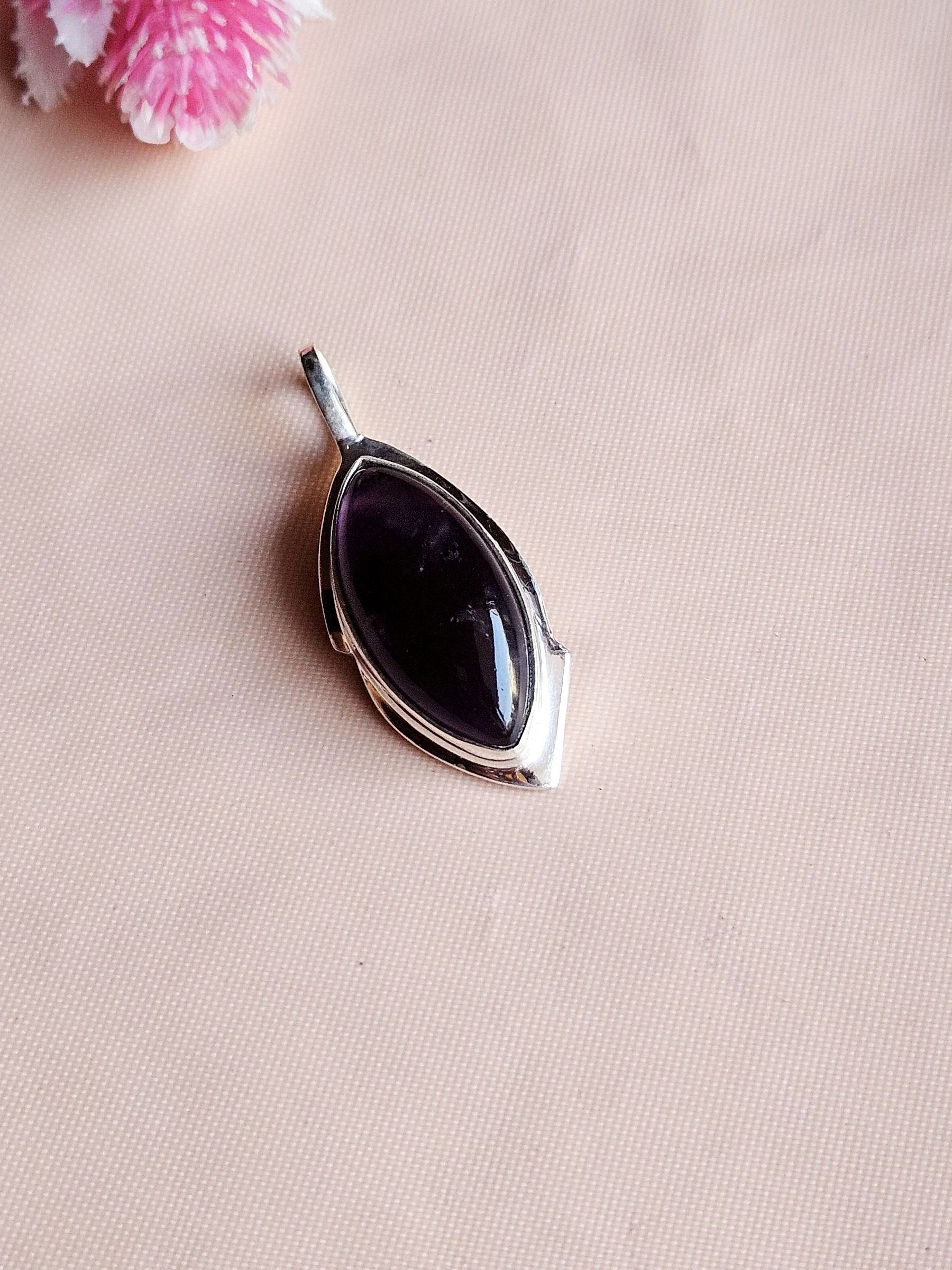 Stylish Amethyst Gemstone Pendant for Men – Silver Plated GS Handmade Designer Pendant
