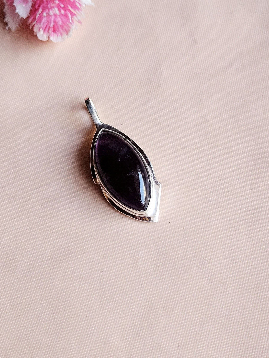 Stylish Amethyst Gemstone Pendant for Men – Silver Plated GS Handmade Designer Pendant