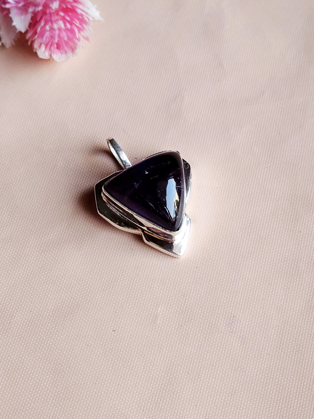 Natural Amethyst Gemstone Pendant for Men – Silver Plated GS Handmade Designer Pendant