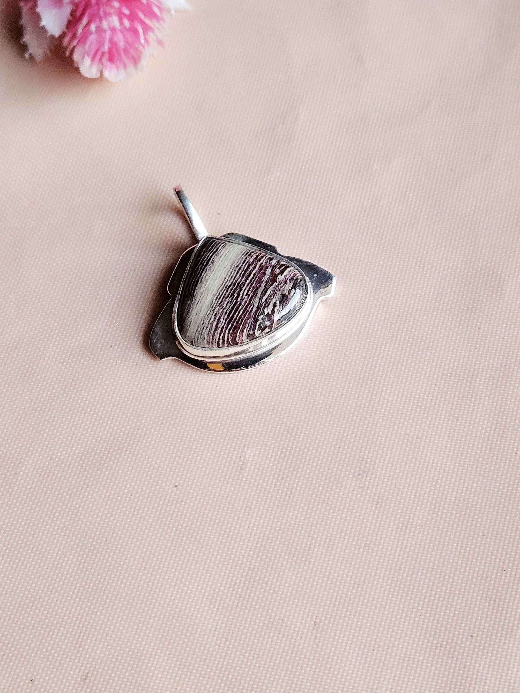 Natural Jasper Gemstone Pendant for Men – Silver Plated GS Handmade Designer Pendant