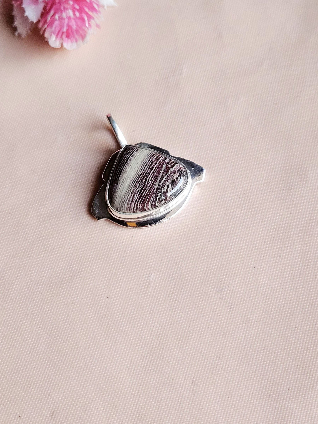 Natural Jasper Gemstone Pendant for Men – Silver Plated GS Handmade Designer Pendant