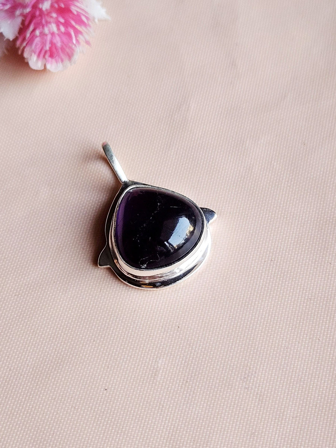 Stylish Amethyst Gemstone Pendant for Men – Silver Plated GS Handmade Designer Pendant