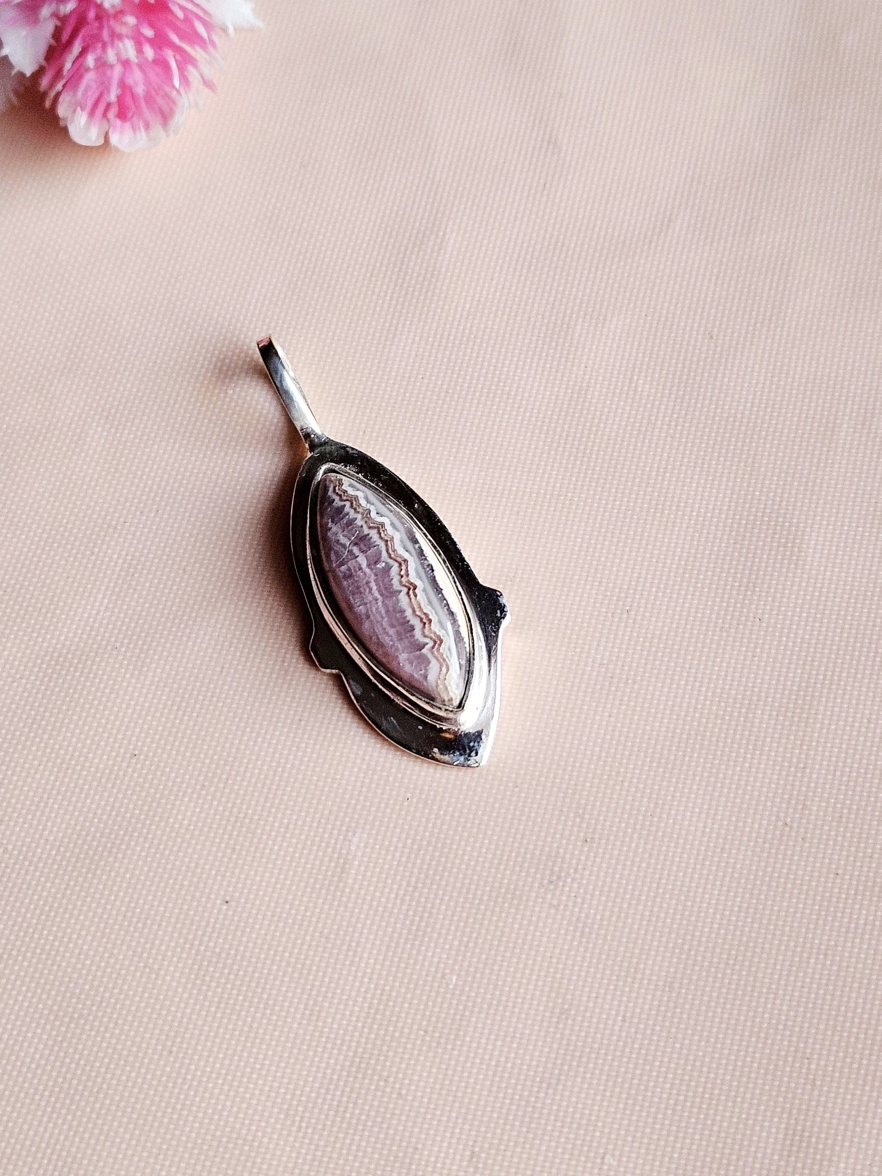 Stylish Picture Jasper Gemstone Pendant for Men – Silver Plated GS Handmade Designer Pendant