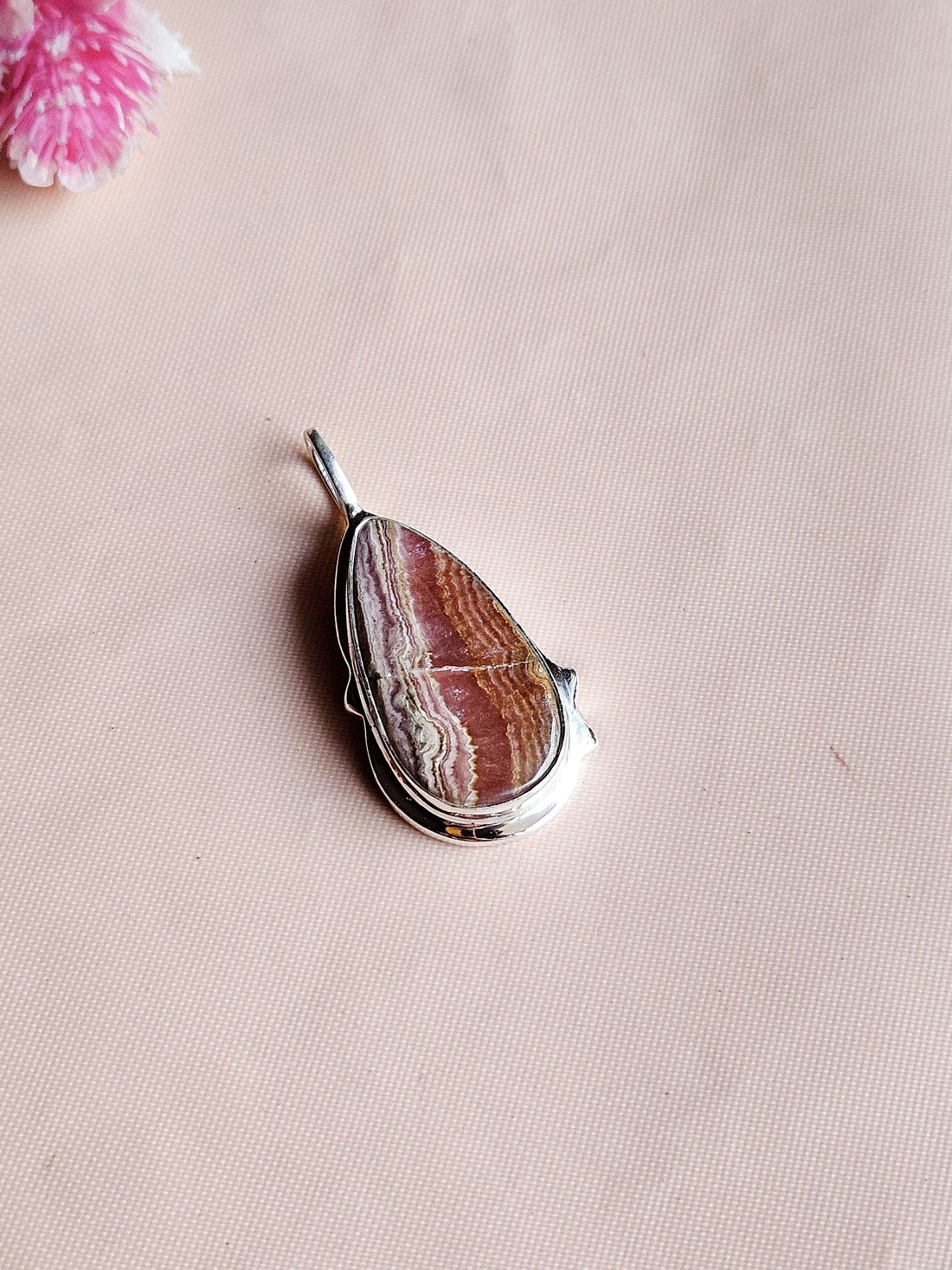 Stylish Picture Jasper Gemstone Pendant for Men – Silver Plated GS Handmade Designer Pendant