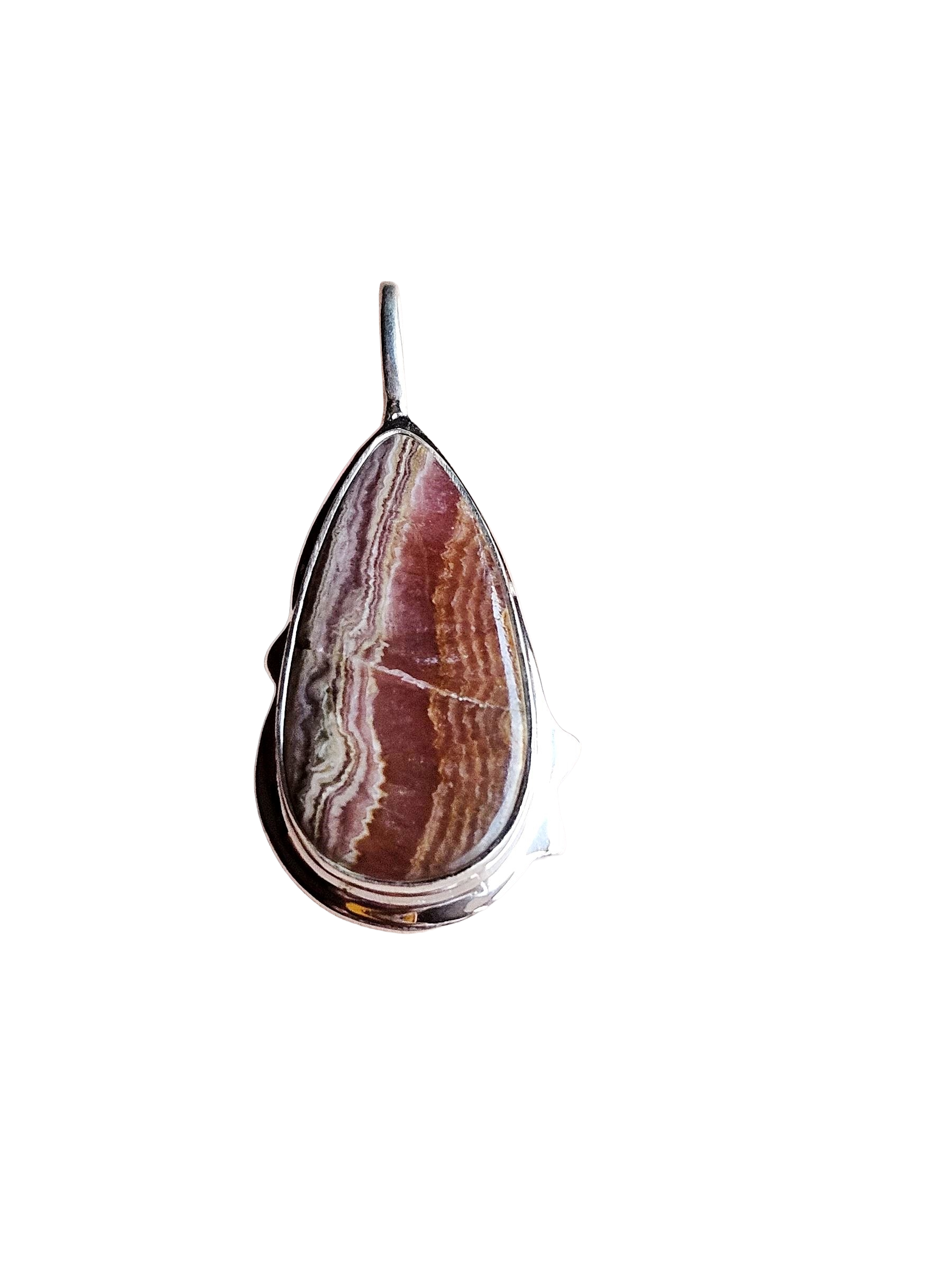 Stylish Picture Jasper Gemstone Pendant for Men – Silver Plated GS Handmade Designer Pendant