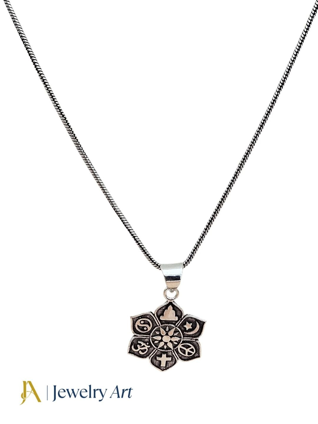 GS oxidized religious symbols cute designer lightweight chain pendant for women and men

