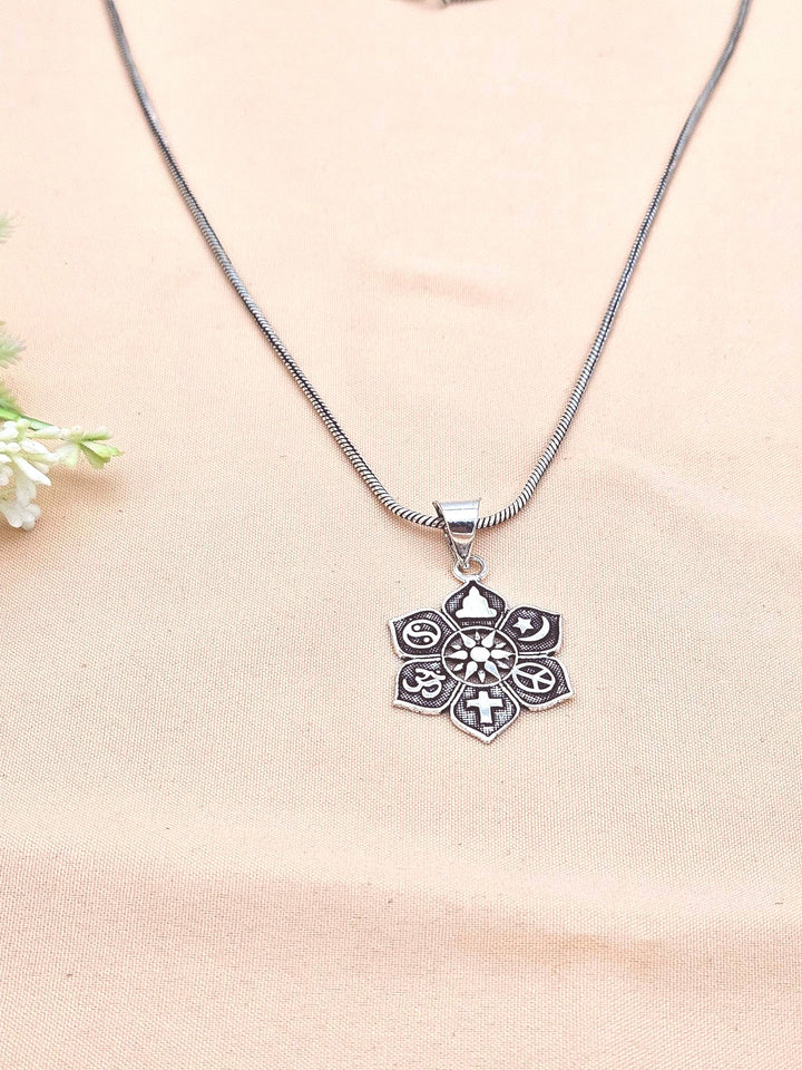 Awesome GS Oxidized Religious Symbols Cute Designer Light Weight Chain Pendant