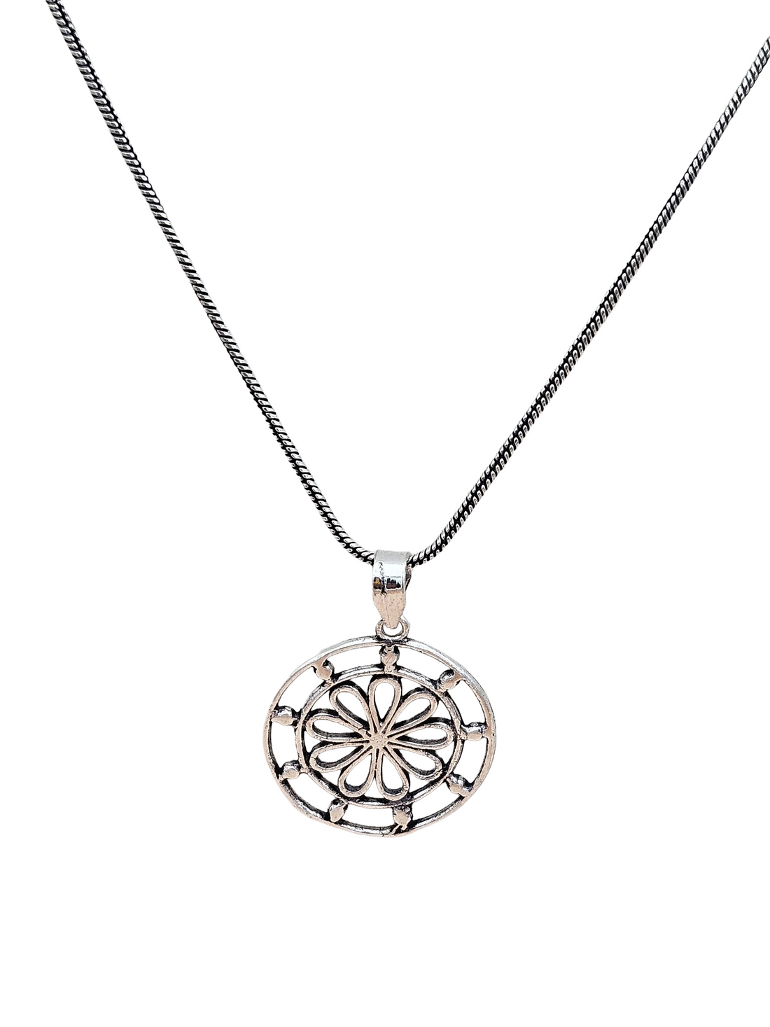 Awesome GS Oxidized Floral Designer Light Weight Chain Pendant