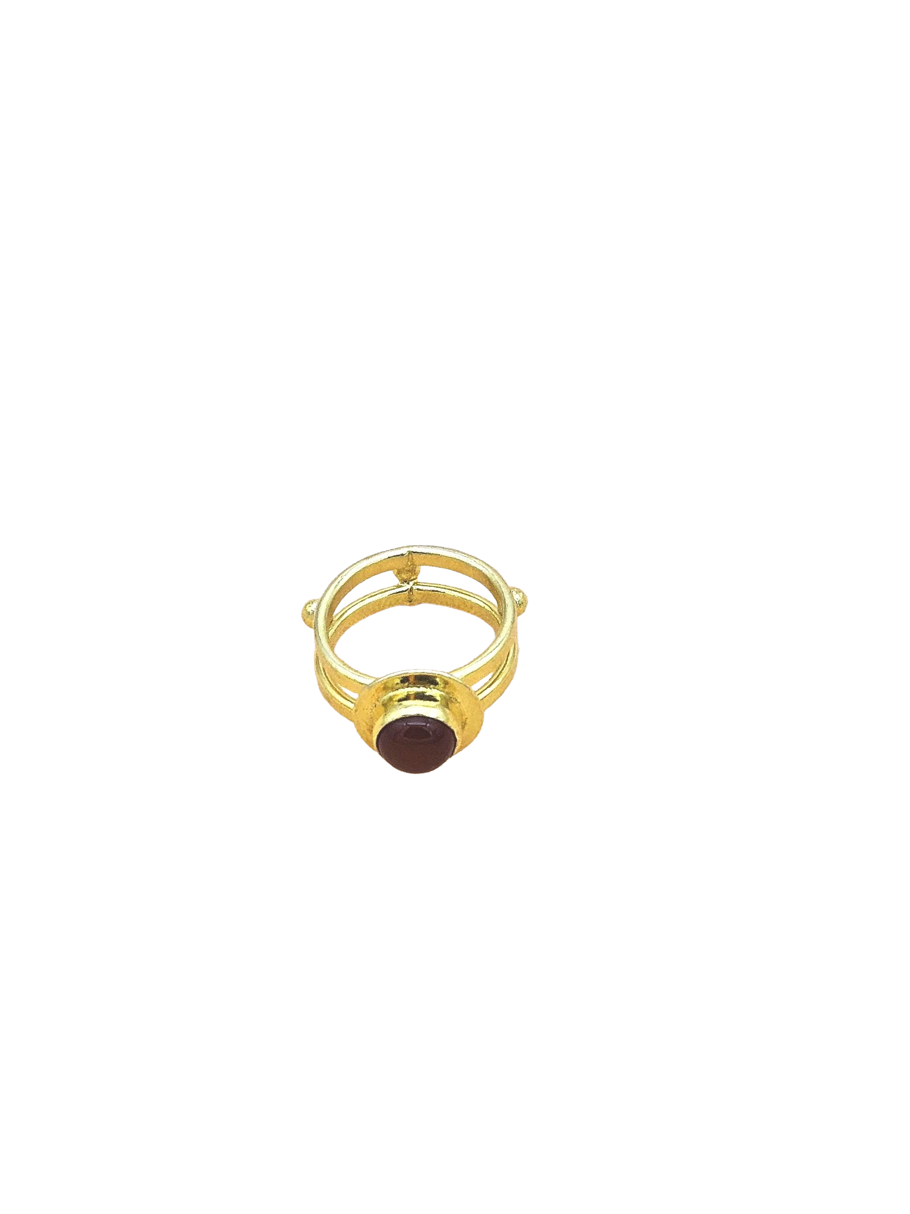Handcrafted Gold Plated Red Onyx Ring for Women – Lightweight Designer Statement Jewelry