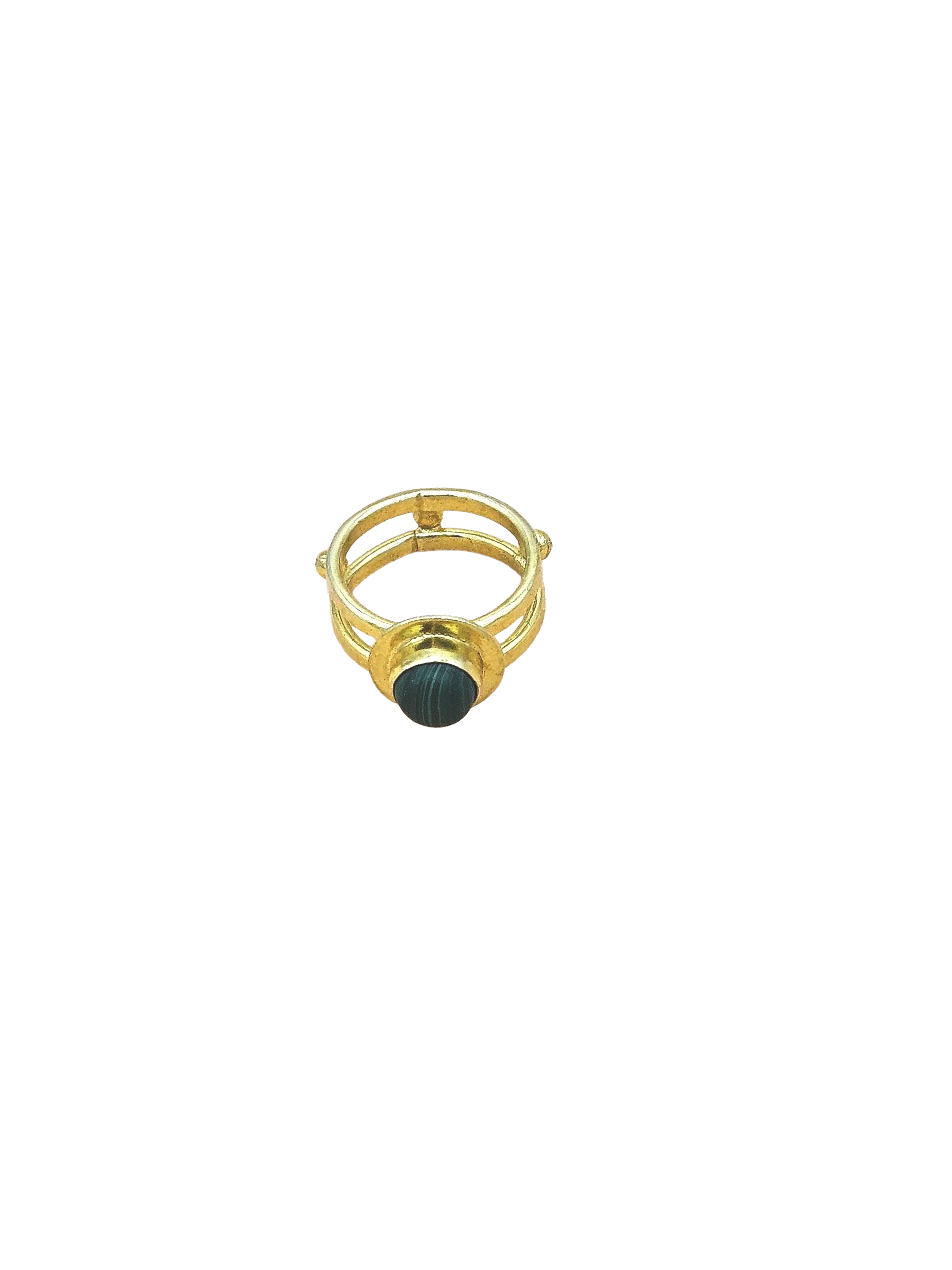 Handcrafted Gold Plated Malachite Ring for Women – Lightweight Designer Statement Jewelry