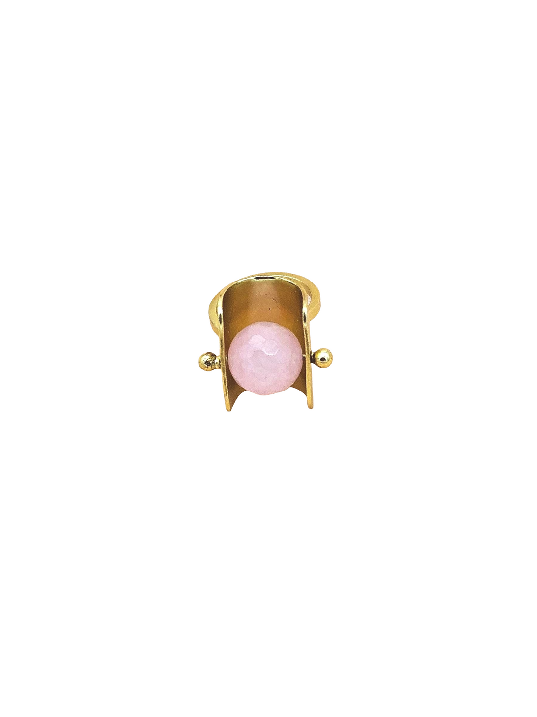Awesome Gold plated Rose Quartz Ring - Stylish Handcrafted statement Ring for Women