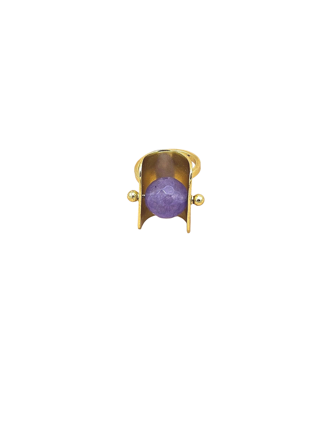 Awesome Gold plated Lavender Onyx Ring - Stylish Handcrafted statement Ring for Women
