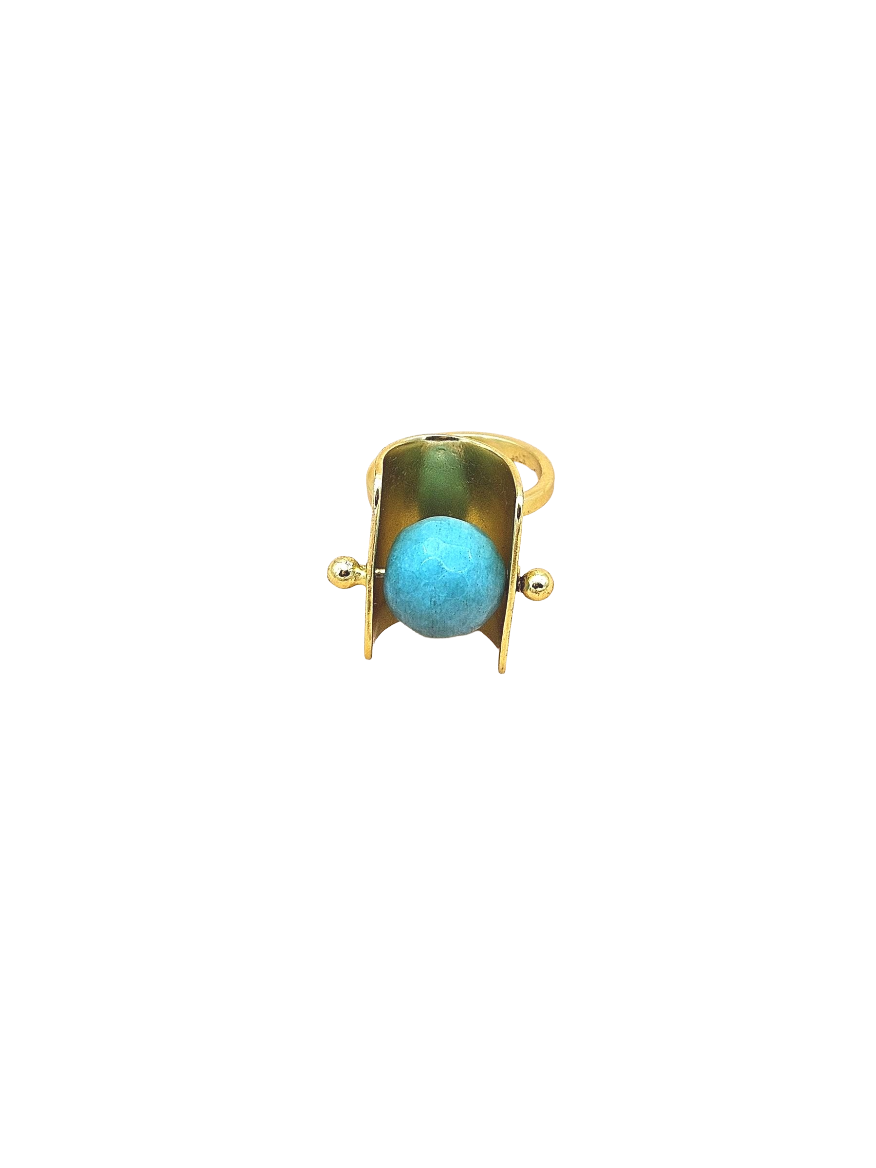 Awesome Gold plated Turquoise Ring - Stylish Handcrafted statement Ring for Women