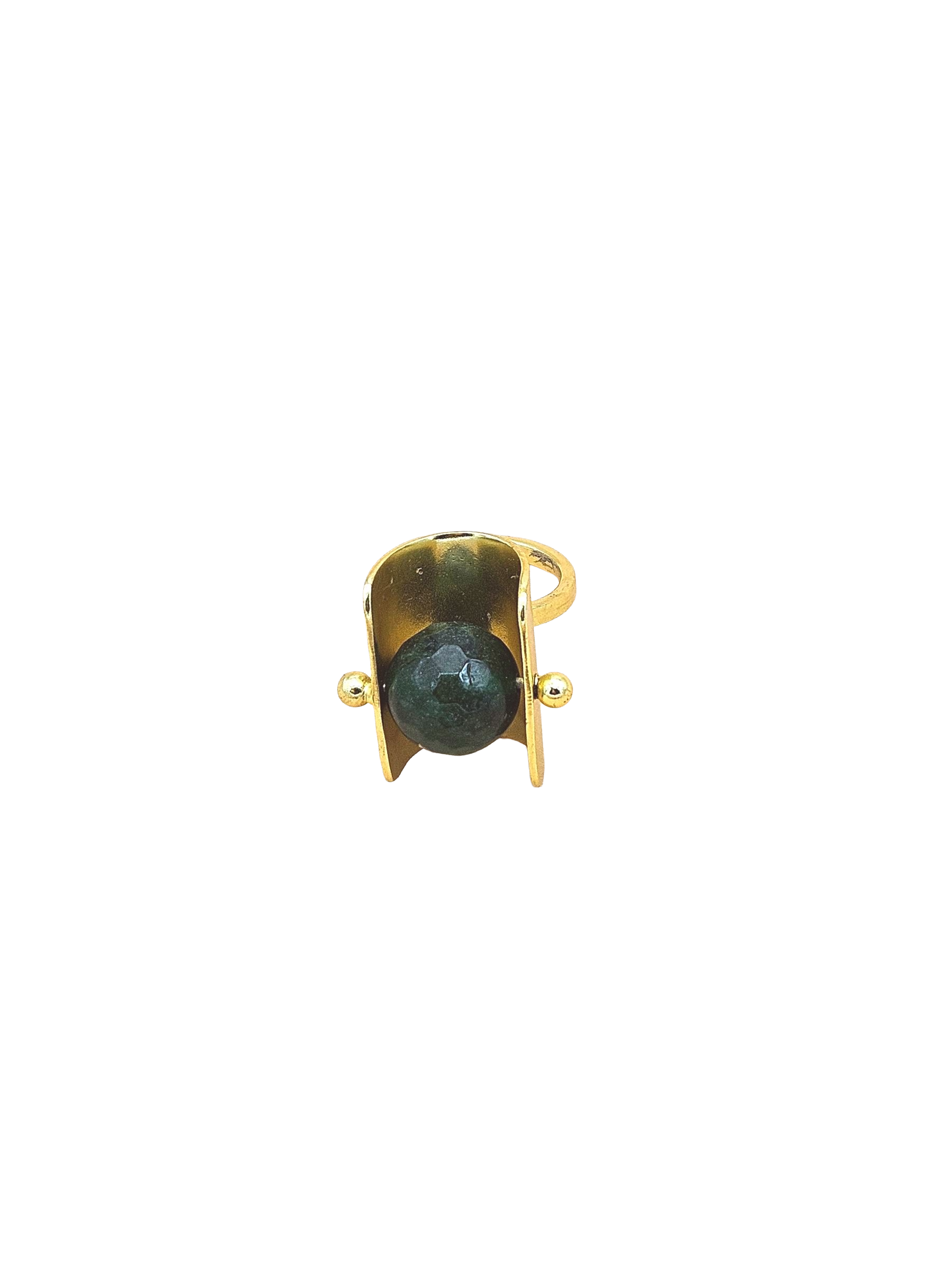 Awesome Gold plated Green Onyx- Stylish Handcrafted statement Ring for Women