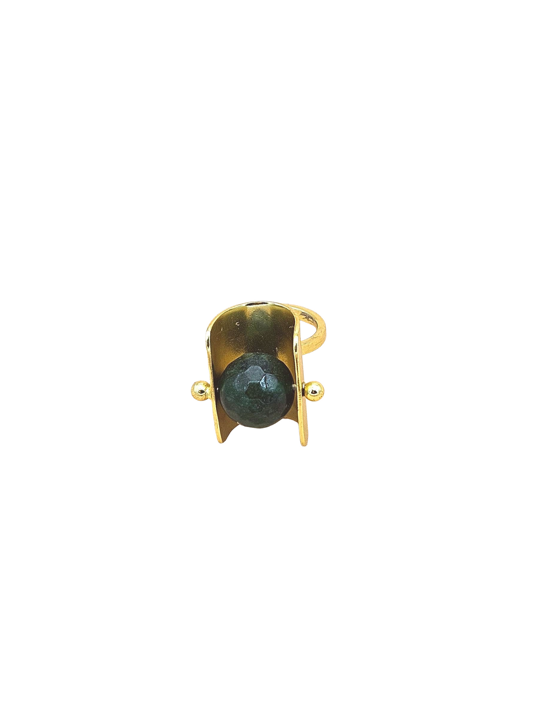 Awesome Gold plated Green Onyx- Stylish Handcrafted statement Ring for Women