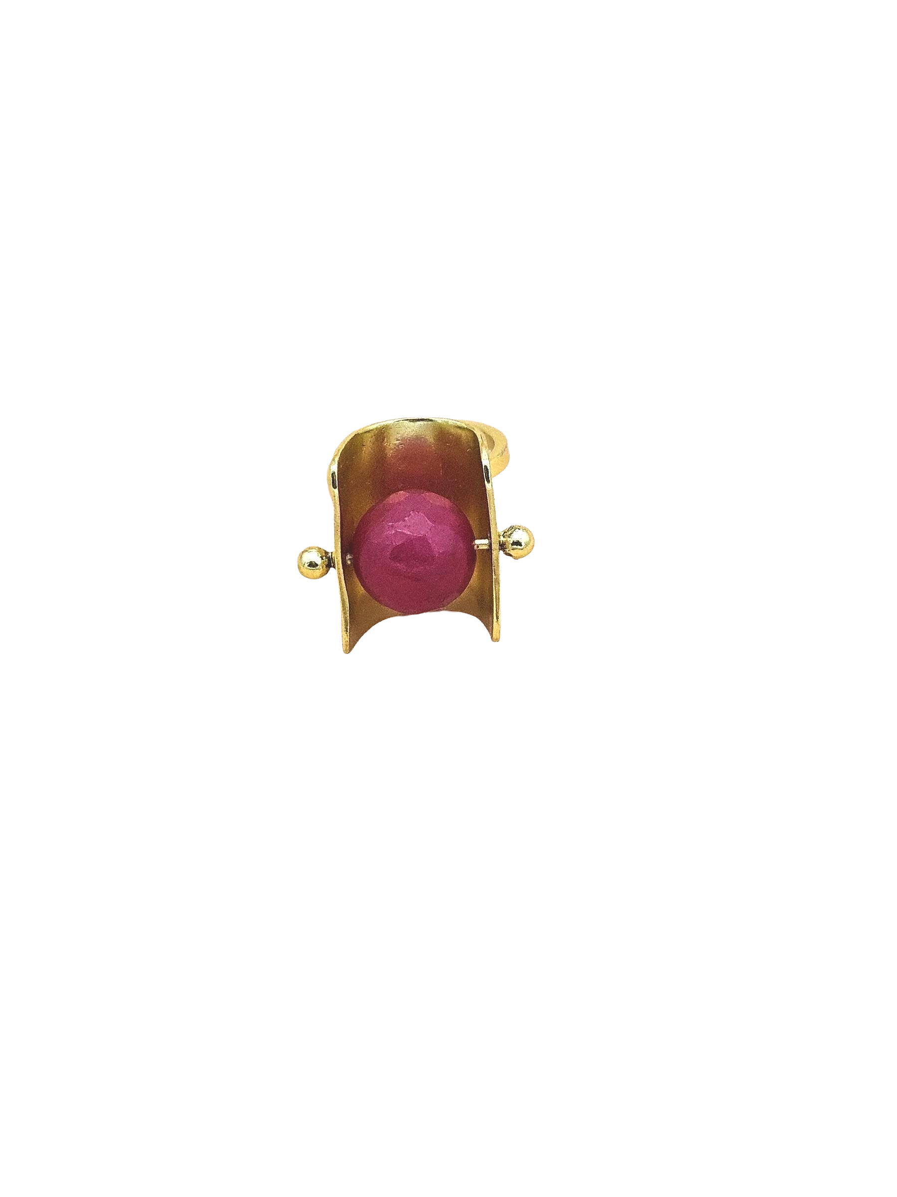 Awesome Gold plated Red Hathipara Ring - Stylish Handcrafted statement Ring for Women
