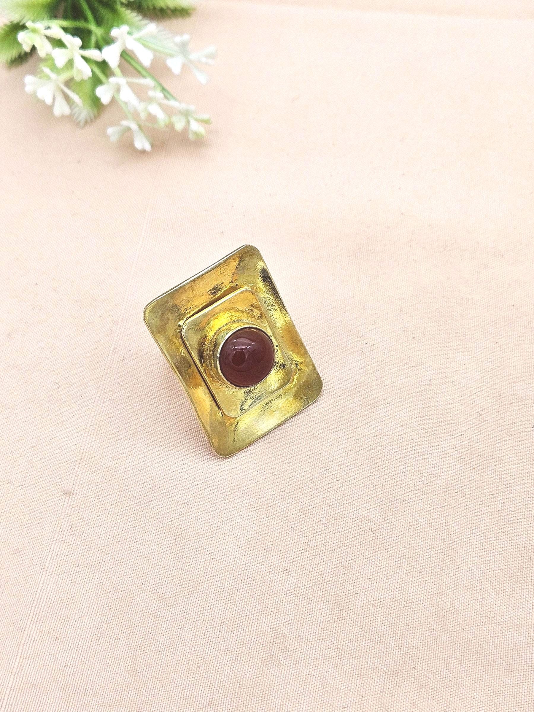 Handcrafted Gold plated Red Onyx Stone Ring for Women - Stylish Statement Ring