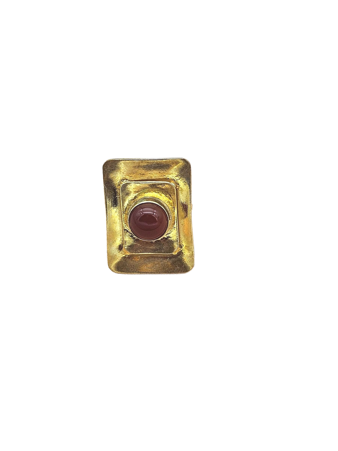 Handcrafted Gold plated Red Onyx Stone Ring for Women - Stylish Statement Ring