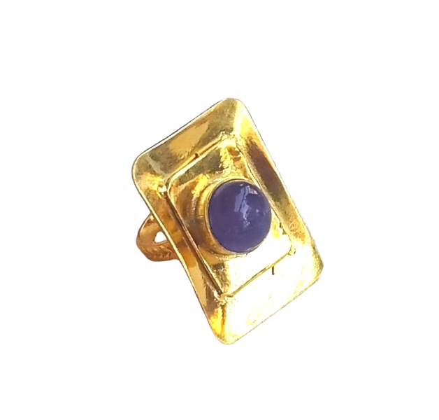 Handcrafted Gold plated Amethyst Stone Ring for Women - Stylish Statement Ring