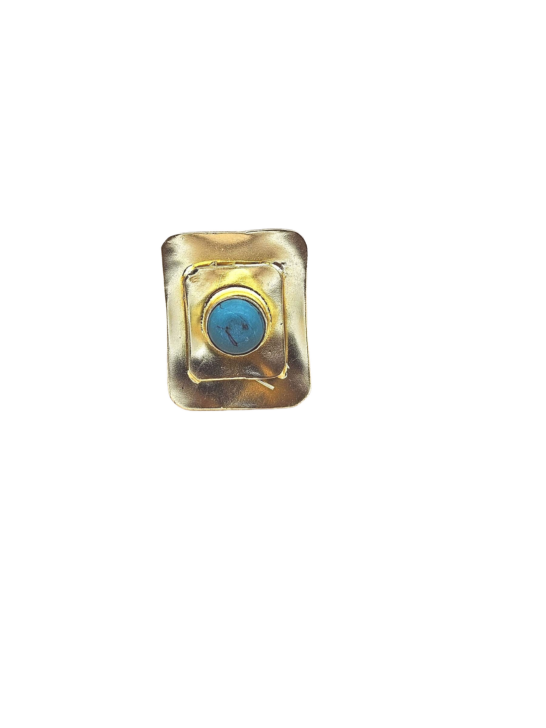 Handcrafted Gold plated Turquoise Stone Ring for Women - Stylish Statement Ring