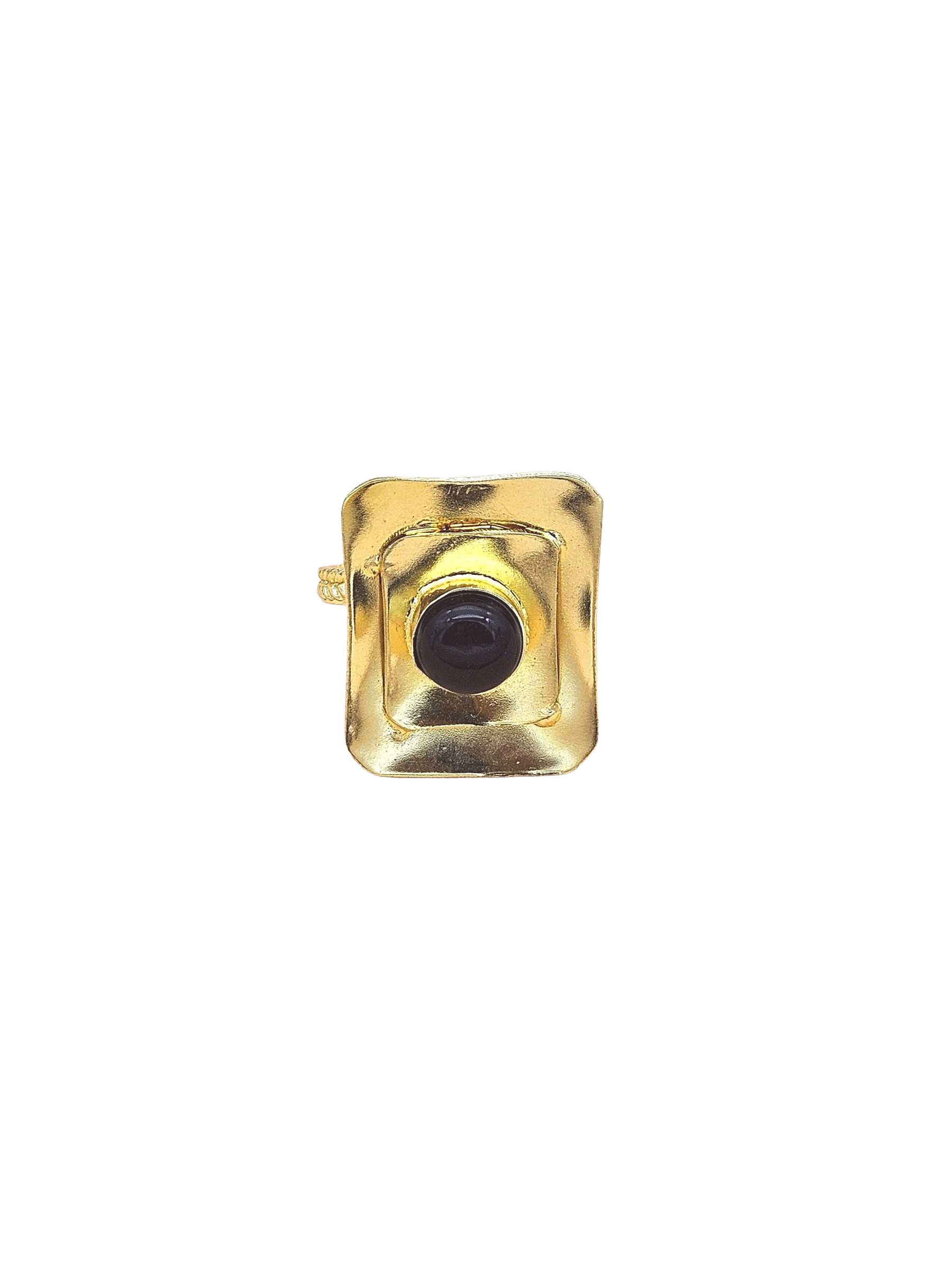 Handcrafted Gold plated Black Onyx Ring for Women - Elegant Fashion Jewelry