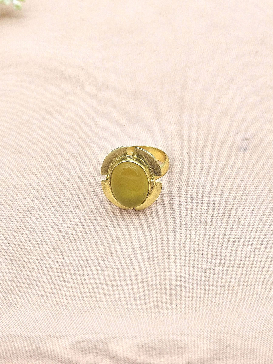 Gold Plated Yellow Chalcedony Stone Ring for Women – Handmade Elegant Jewelry