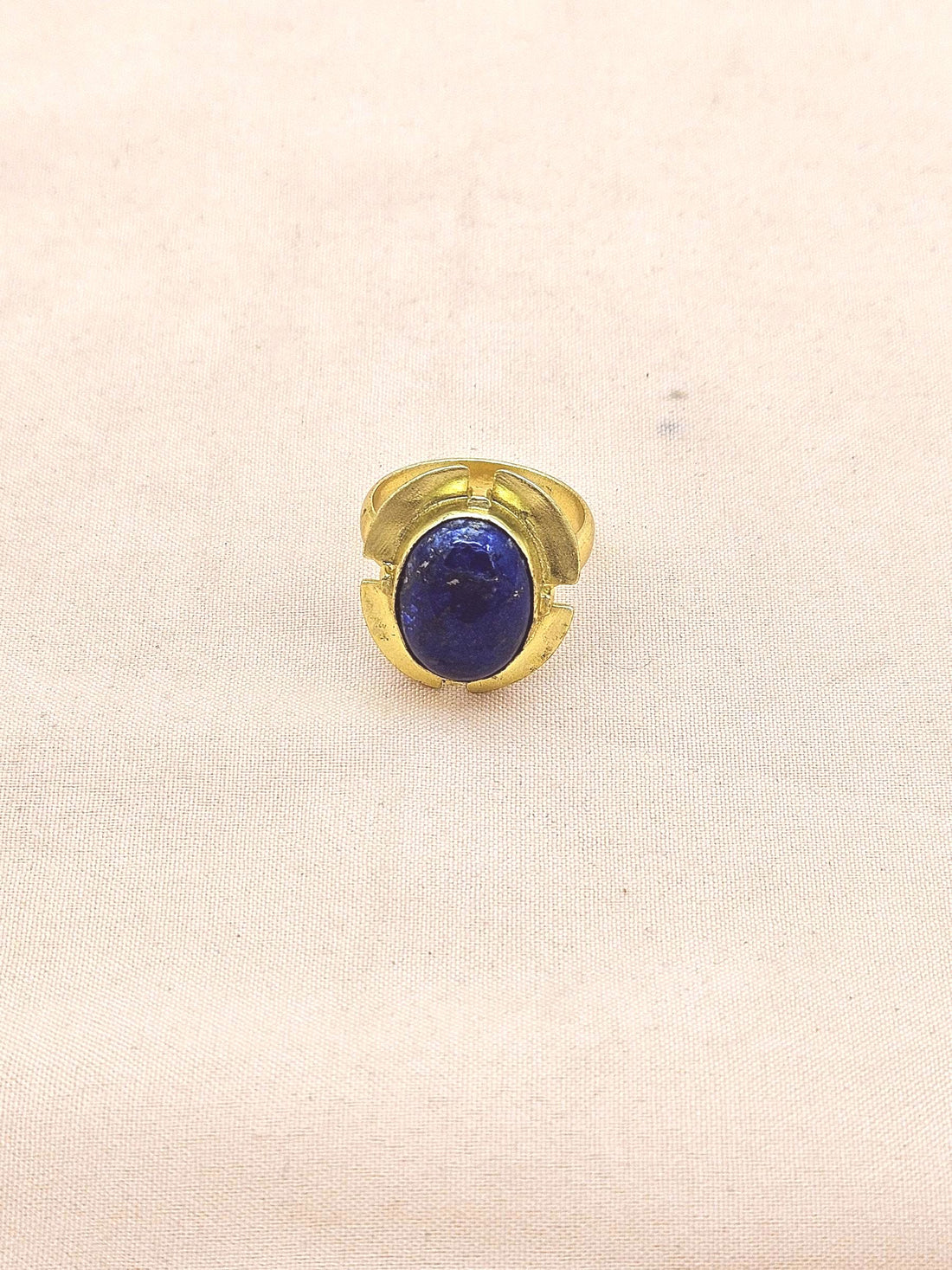 Handmade Gold plated  Lapis Ring for Women - Elegant Gemstone Fashion Jewelry