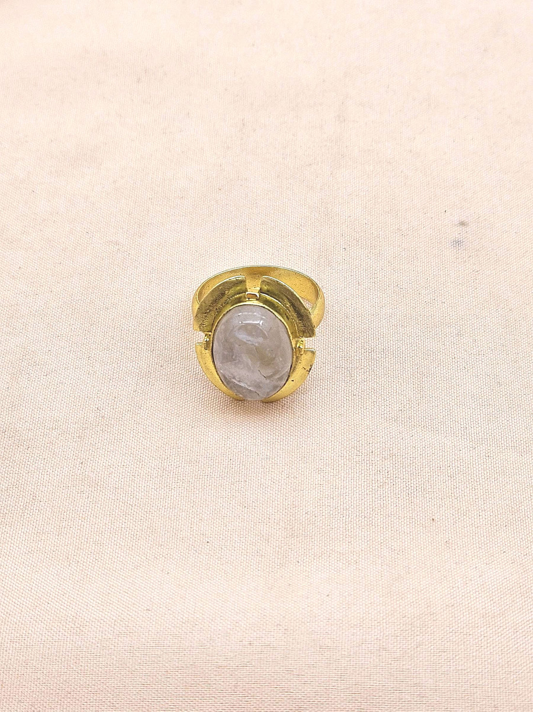 Elegant Rose Quartz Stone Ring for Women - Gold Plated Handmade Jewelry