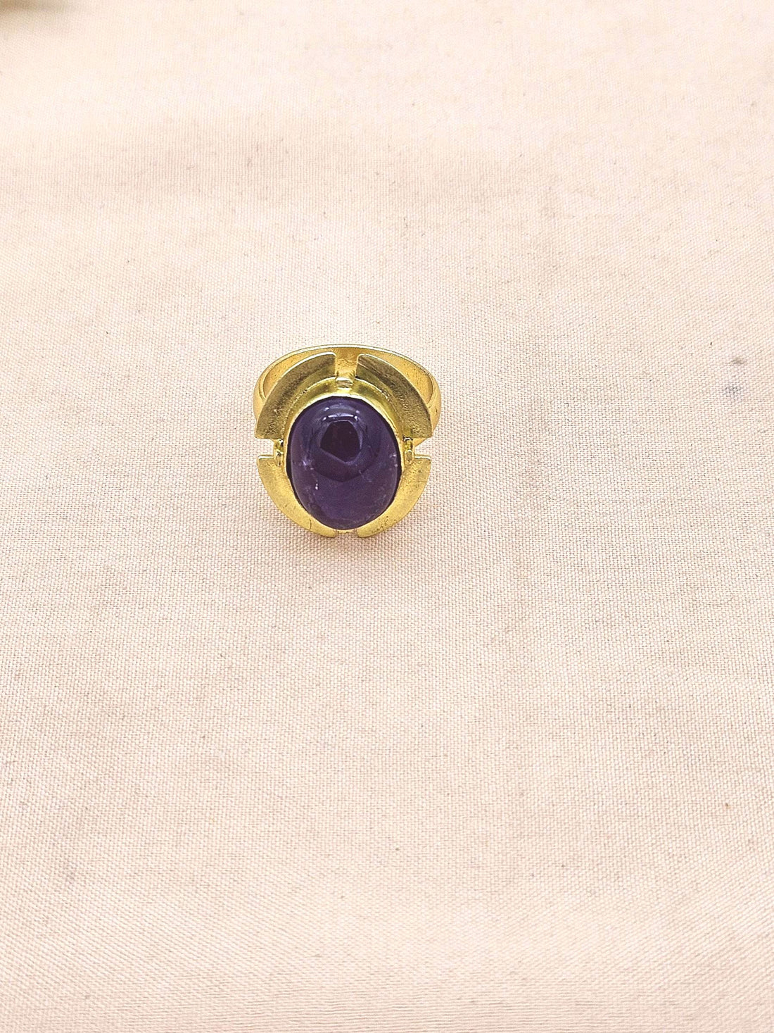 Gold Plated Amethyst Ring for Women – Handmade Elegant Jewelry