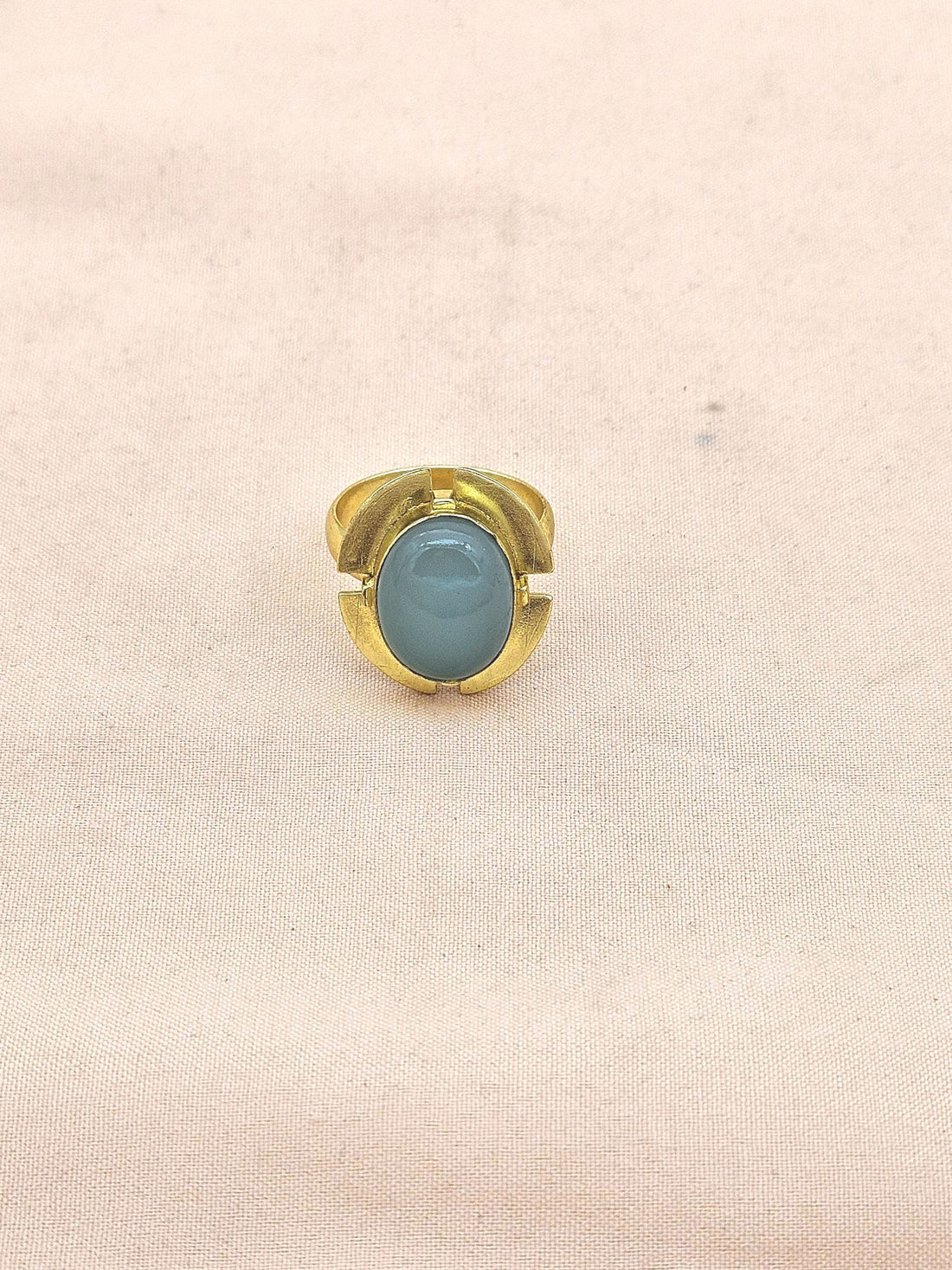 Gold Plated Chalcedony Stone Ring for Women – Handmade Elegant Jewelry