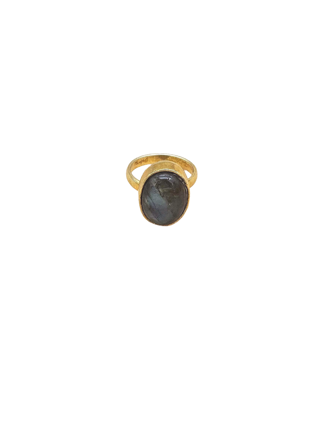 Handcrafted Gold Plated Labradorite Stone Ring for Women – Oval Designer Jewelry