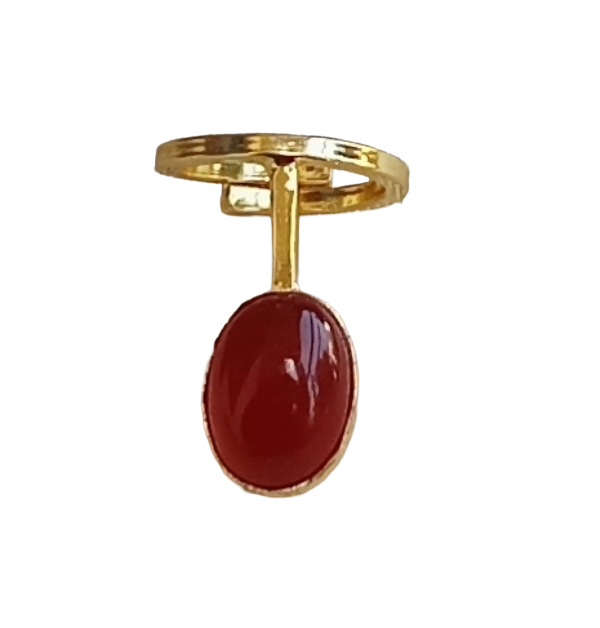 Elegant Handmade Gold plated Red Onyx stone Band Design Ring - Women's Fashion Jewelry