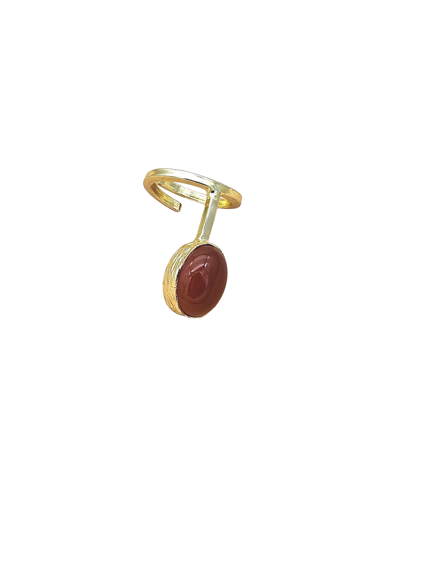 Elegant Handmade Gold plated Red Onyx stone Band Design Ring - Women's Fashion Jewelry