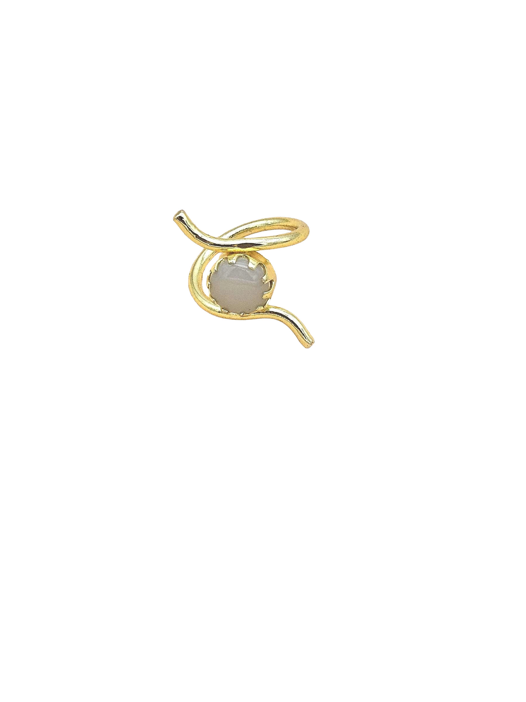 Handcrafted Gold Plated Chalcedony Stone Ring for Women – Curve Designer Jewelry