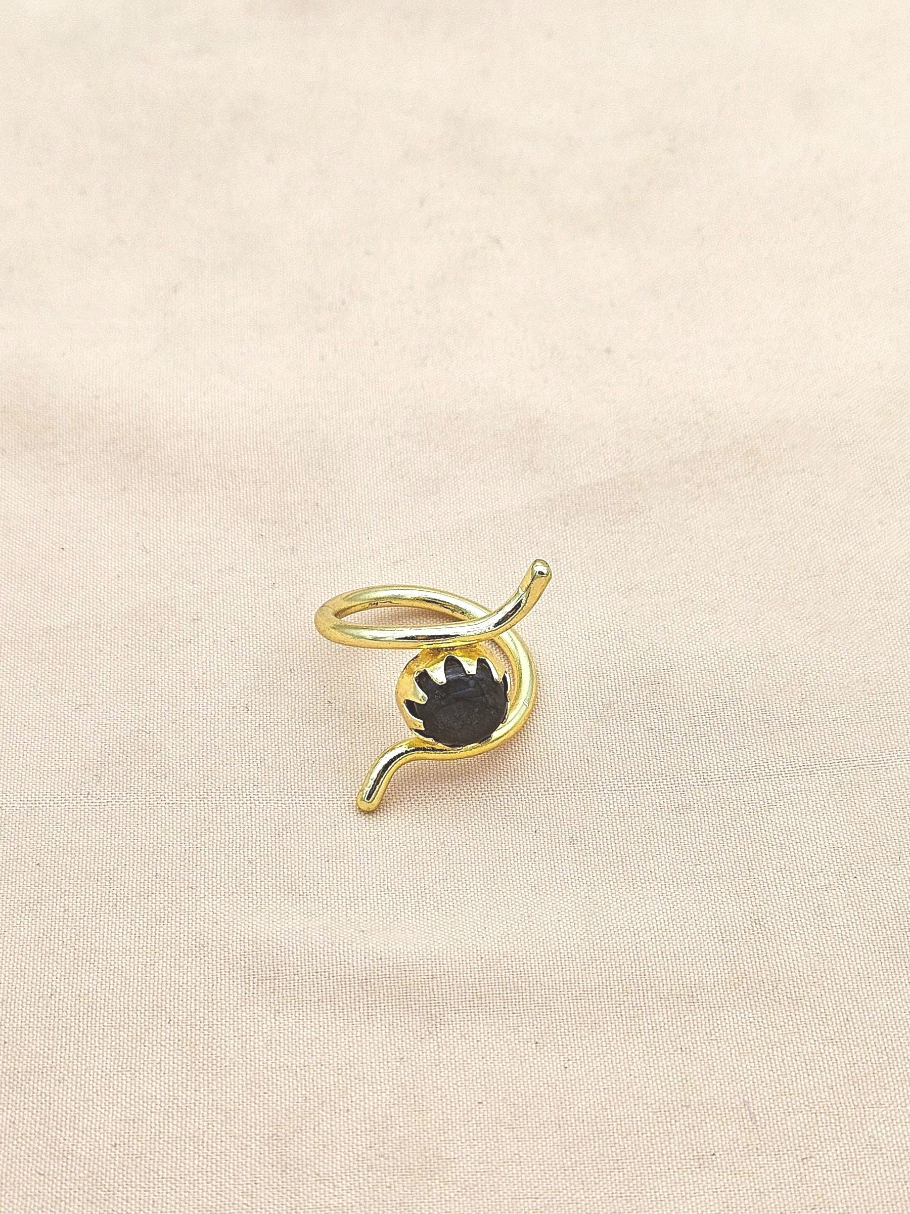 Handcrafted Gold Plated Labradorite Stone Ring for Women – Curve Designer Jewelry