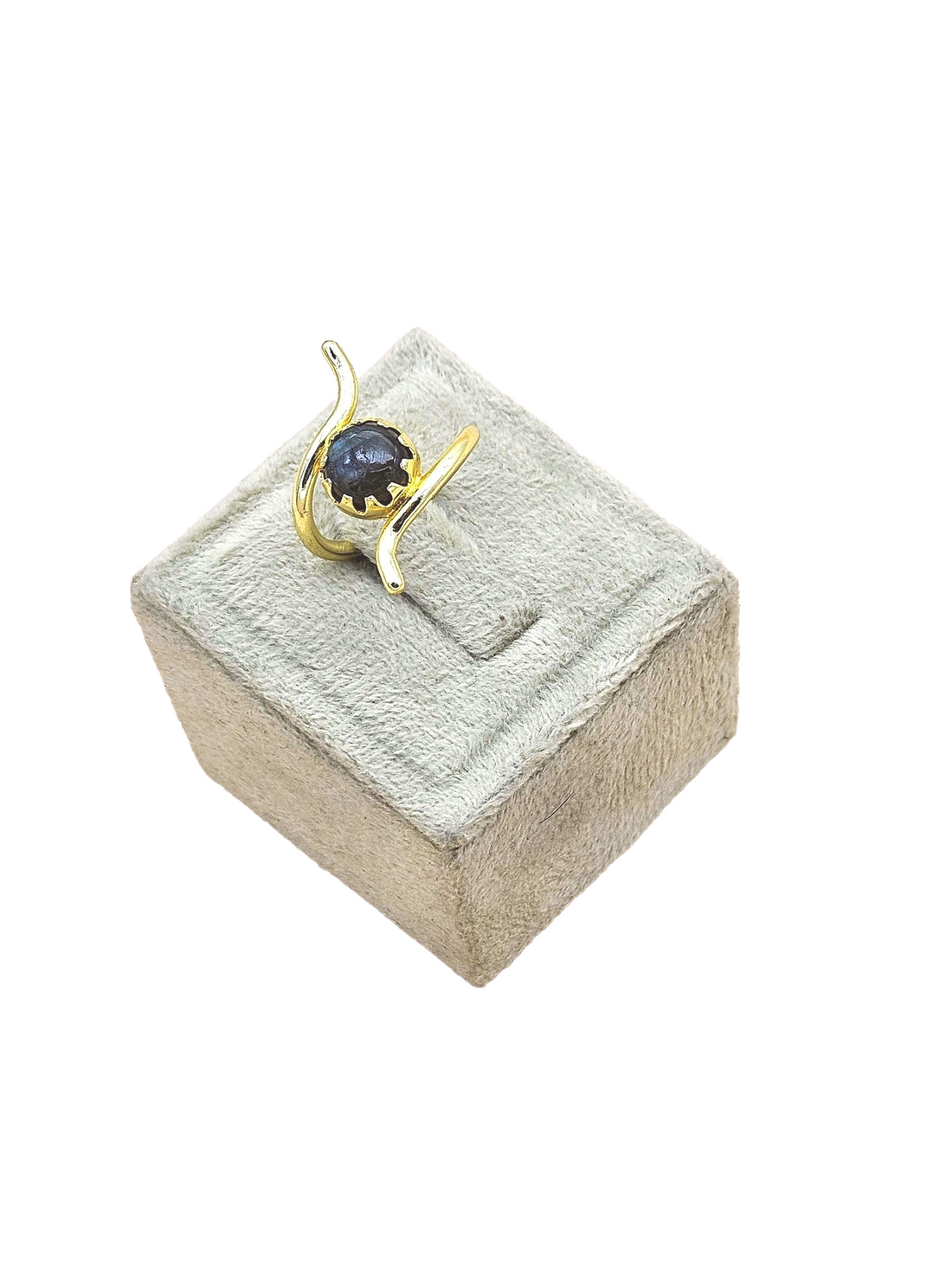 Handcrafted Gold Plated Labradorite Stone Ring for Women – Curve Designer Jewelry