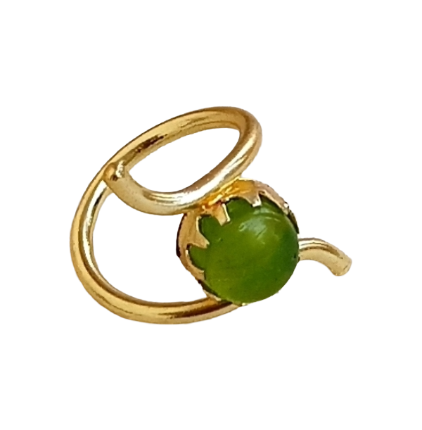 Handcrafted Gold Plated Peridot Onyx Stone Ring for Women – Curve Designer Jewelry